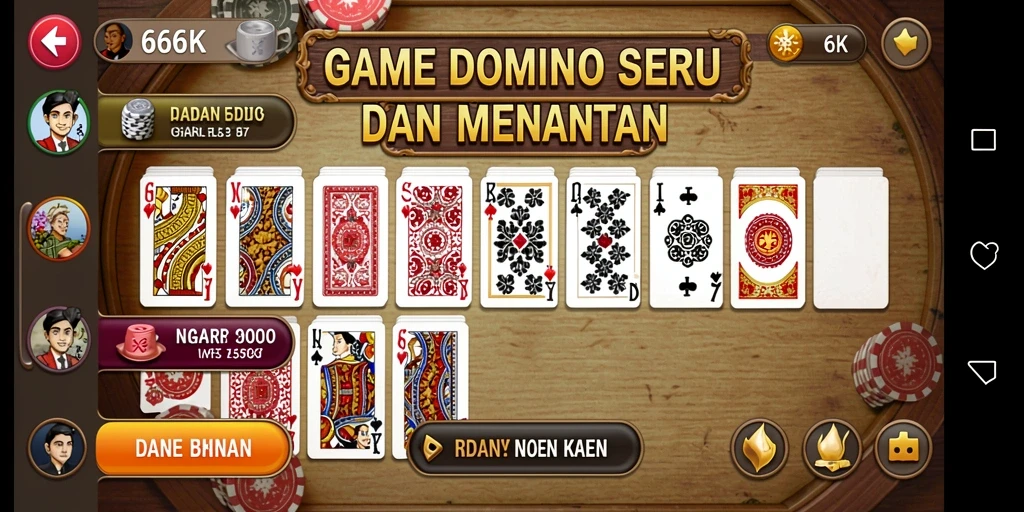 Tangkapan layar gameplay seru di aplikasi Domino 66K.
