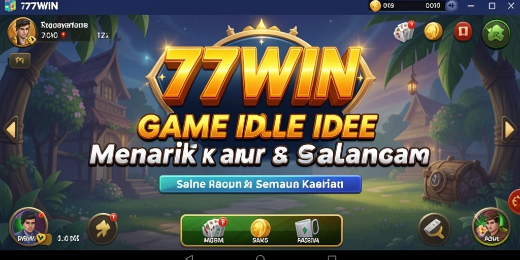 Screenshot gameplay 77WIN menampilkan aksi santai dan menyenangkan dalam permainan Idle.