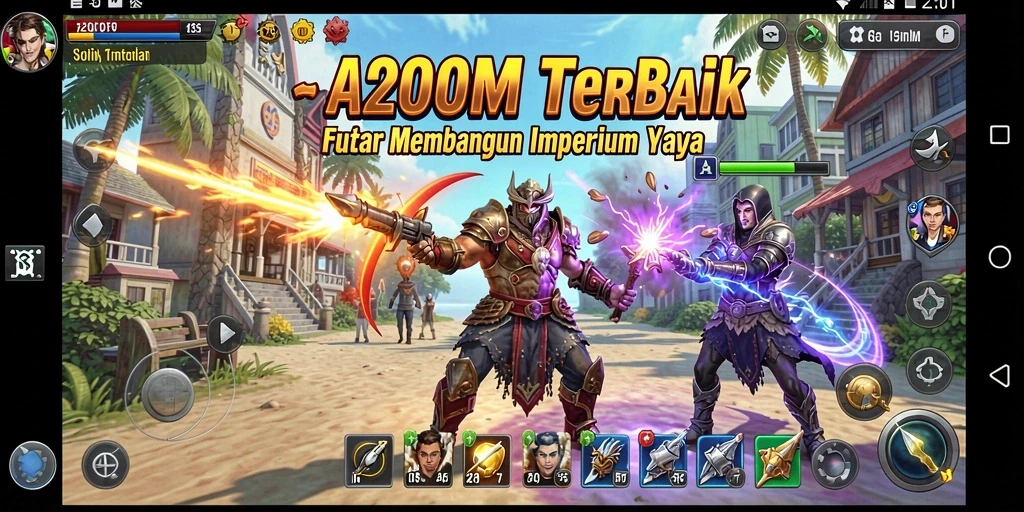 Screenshot A200M menampilkan gameplay strategi yang intens dan menarik.