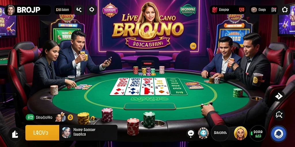 Tampilan gameplay Live Casino yang mengasyikkan di BROJP.