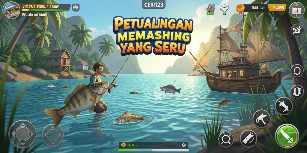 Tampilan menarik dari gameplay CERI123 yang penuh aksi memancing.