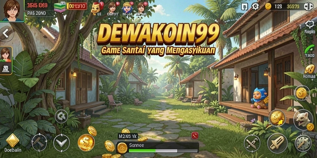 Tampilan gameplay DEWAKOIN99 yang mengasyikkan dengan karakter lucu.