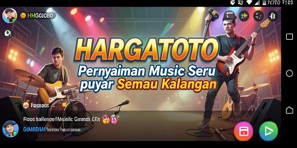 Skrinsut gameplay HARGATOTO dengan pemain yang bernyanyi dan menari.