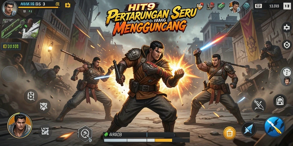 Tampilan mendebarkan dari gameplay HIT9 yang action-packed.