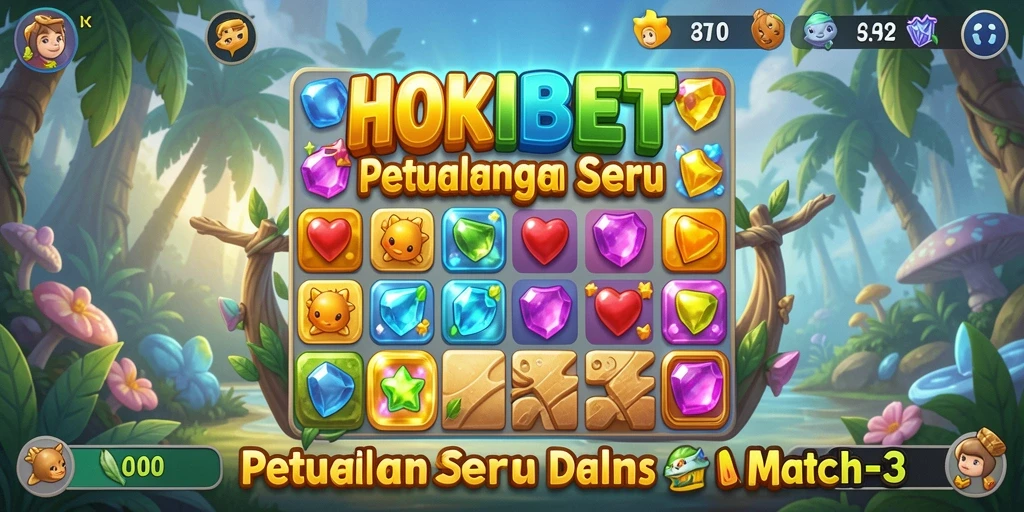 Screenshot gameplay HOKIBET yang menunjukkan aksi Match-3 yang seru.