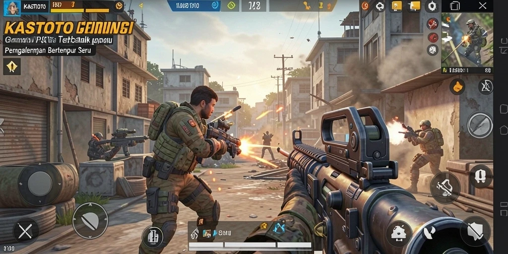 Screenshot KASTOTO menunjukkan aksi seru di medan perang TPS.