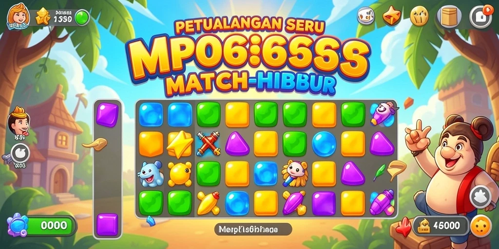 Tampilan menarik dari gameplay seru MPO666 dengan tantangan Match-3.