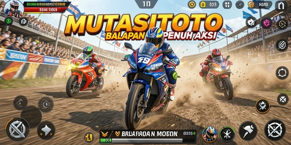 Gameplay seru yang menampilkan balapan motor cepat di lintasan penuh tantangan.