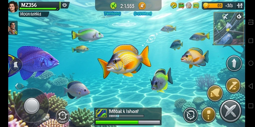 Gameplay mengasyikkan dalam MZ356, menampilkan aksi Tembak Ikan yang seru.