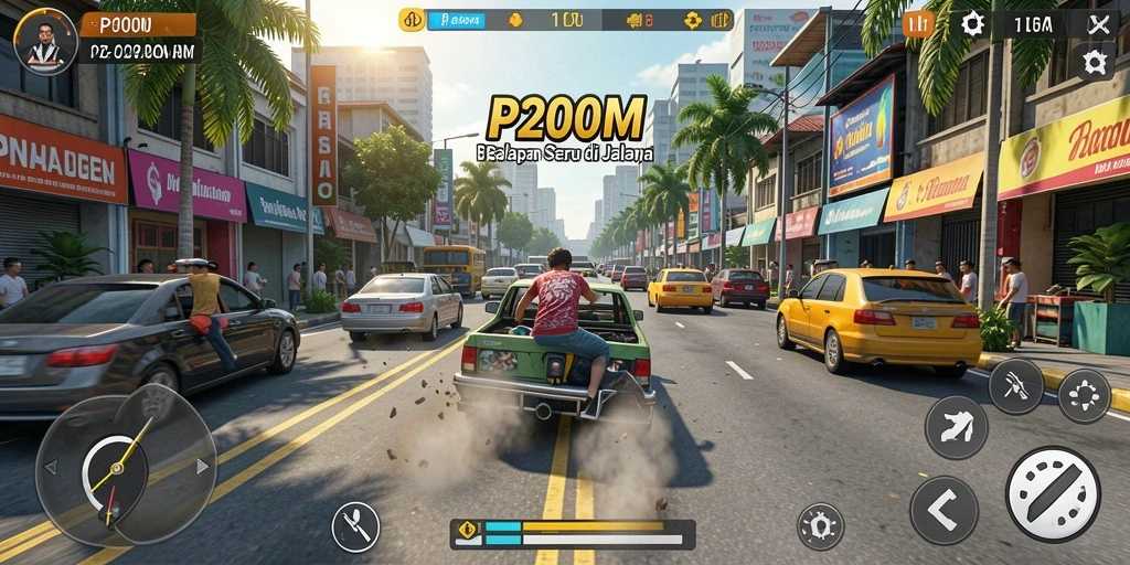 Tampilan gameplay Racing yang mendebarkan dari P200M.