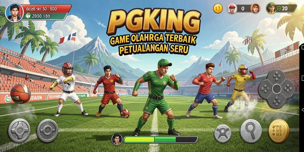 Screenshot PGKING menunjukkan pemain beraksi dalam pertandingan olahraga yang intens.
