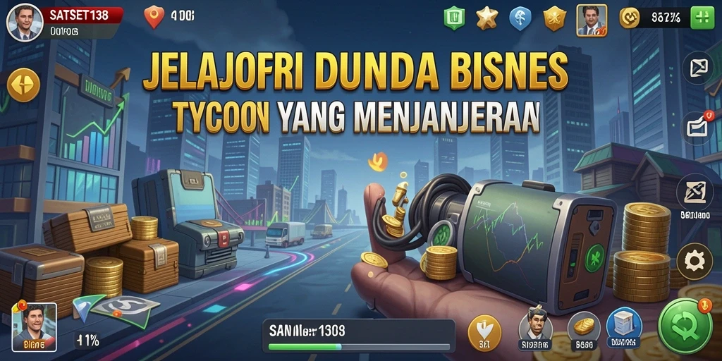 Screenshot utama SATSET138 menampilkan momen intens saat mengelola bisnis Tycoon.