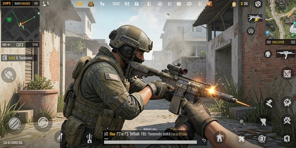Screenshot gameplay SVIP5 yang menunjukkan aksi tembak-menembak yang mendebarkan.