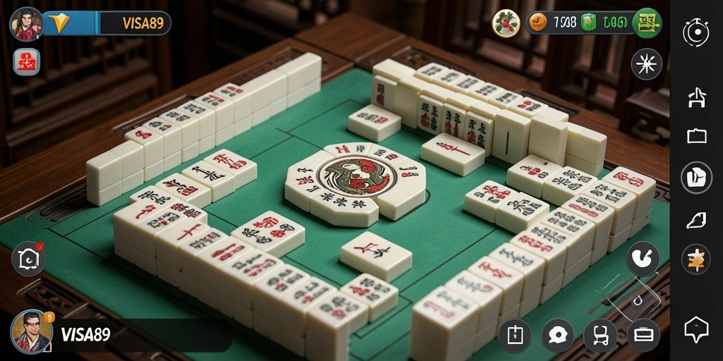Tampilan gameplay seru dalam permainan Mahjong VISA89.